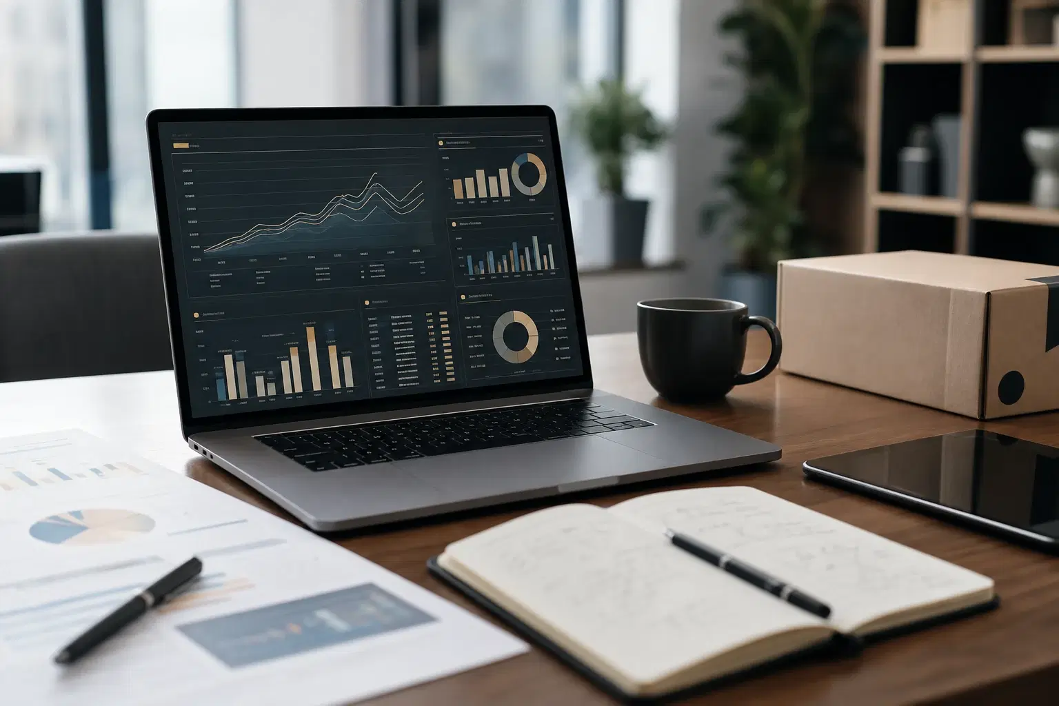 Commercial performance dashboard used to analyse revenue, margin and marketing efficiency