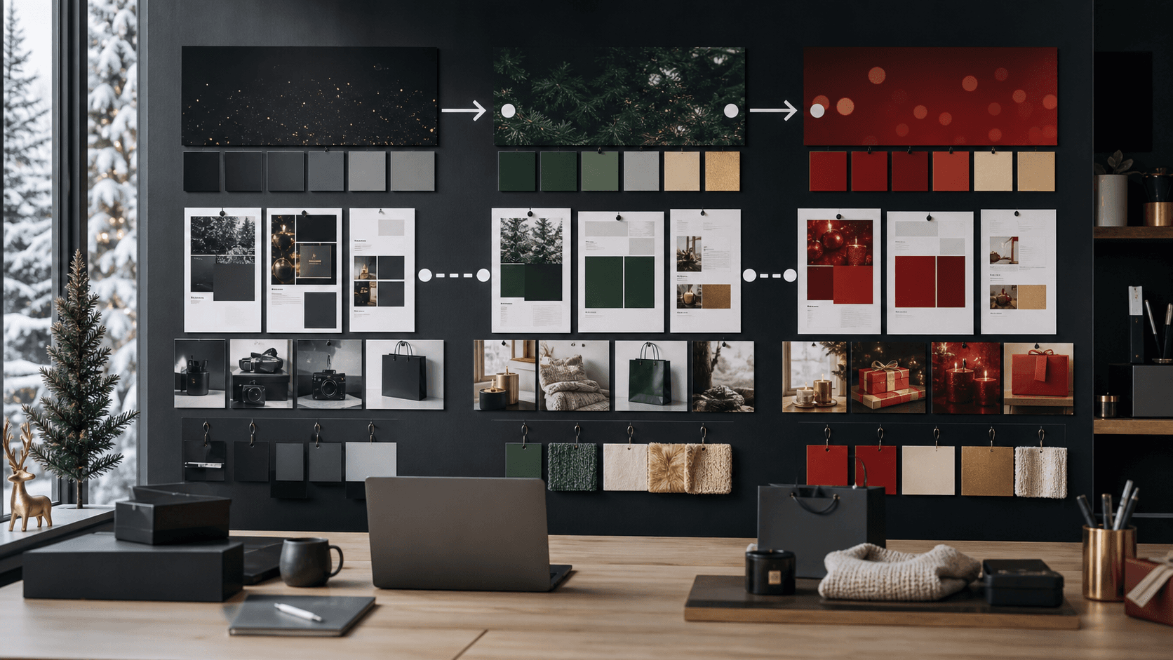 Seasonal campaign planning wall showing connected ecommerce campaign waves.